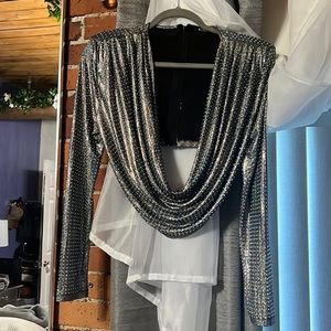 Two piece bling skirt set